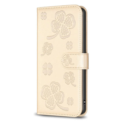 For Xiaomi Redmi 12 4G Wallet Flip Cover PU Leather Clover Imprinted Folio Phone Case