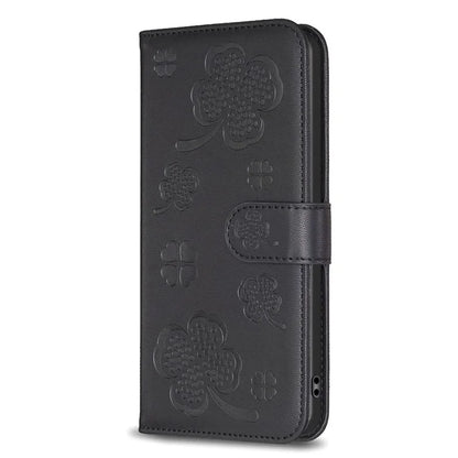For Xiaomi Redmi 12 4G Wallet Flip Cover PU Leather Clover Imprinted Folio Phone Case