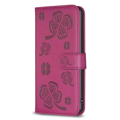 For Xiaomi Redmi 12 4G Wallet Flip Cover PU Leather Clover Imprinted Folio Phone Case