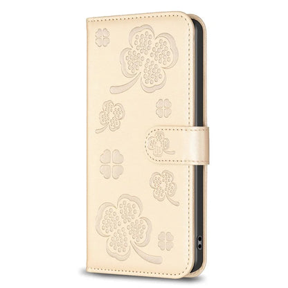 For Oppo A78 4G Wallet Cover PU Leather Clover Imprinted Flip Phone Case