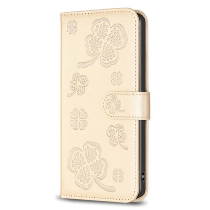 For Motorola Moto E13 4G Phone Case Clover Pattern PU Leather Flip Folio Phone Cover