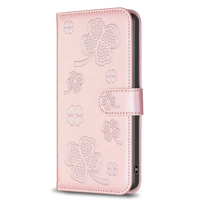 For Motorola Moto E13 4G Phone Case Clover Pattern PU Leather Flip Folio Phone Cover