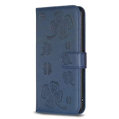For Motorola Moto E13 4G Phone Case Clover Pattern PU Leather Flip Folio Phone Cover