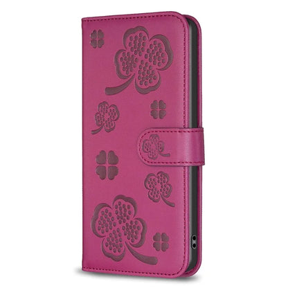 For Motorola Moto E13 4G Phone Case Clover Pattern PU Leather Flip Folio Phone Cover