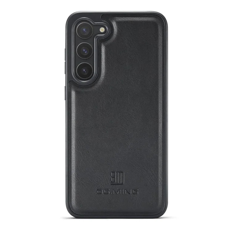 DG.MING For Samsung Galaxy S23 Case Leather Coated PC+TPU Phone Back Cover