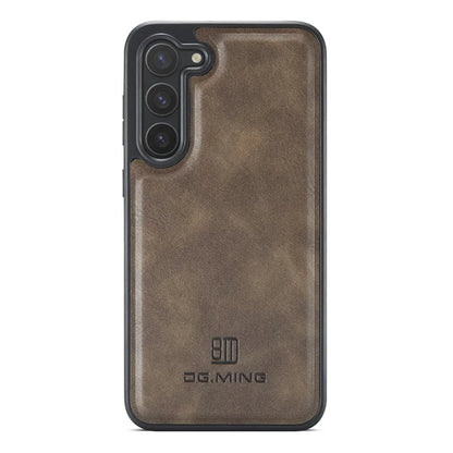 DG.MING For Samsung Galaxy S23 Case Leather Coated PC+TPU Phone Back Cover