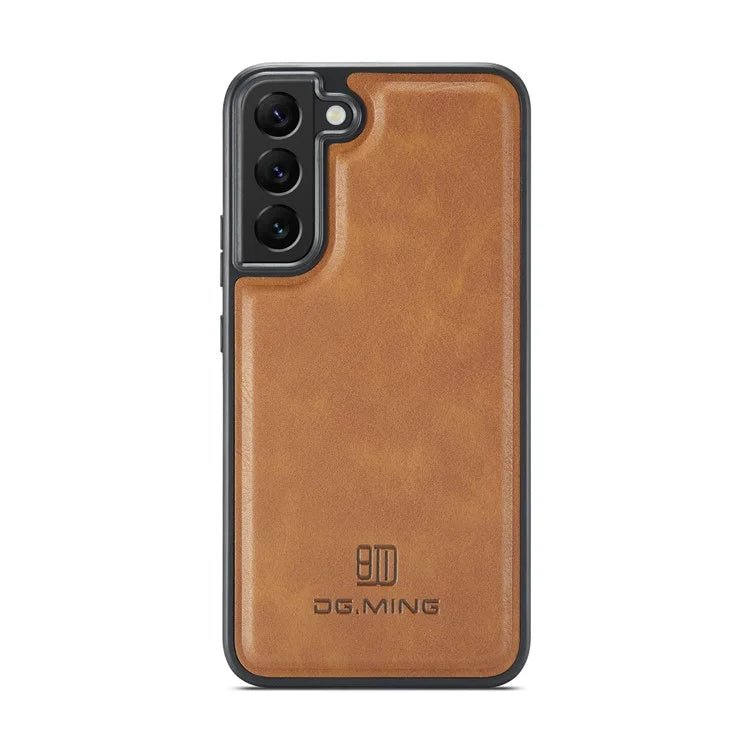 DG.MING For Samsung Galaxy S22+ 5G Phone Case PU Leather Coating Phone Cover