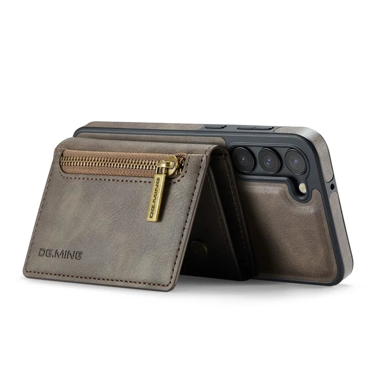 DG.MING M5 Series For Samsung Galaxy S22+ 5G Case Zipper Pocket Wallet Phone Cover
