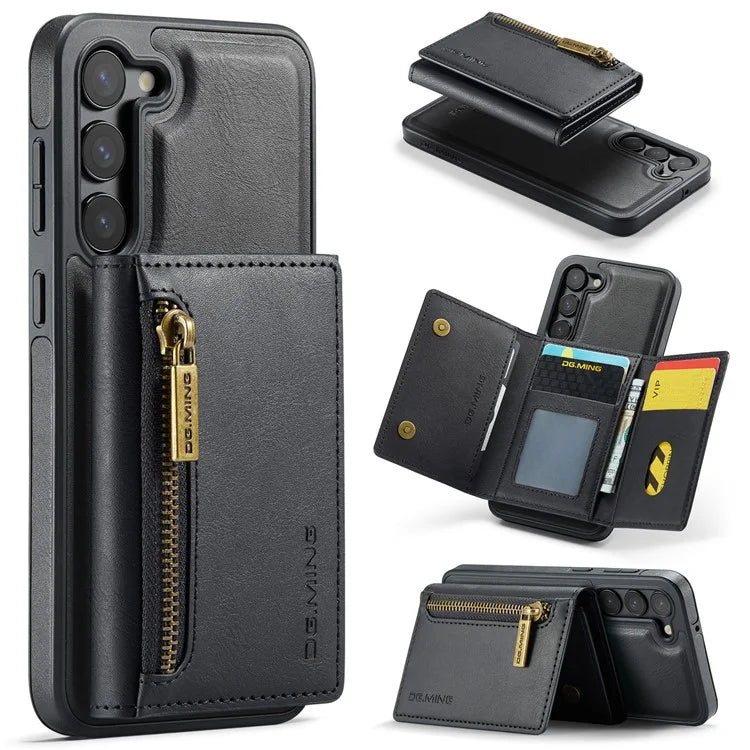 DG.MING M5 Series For Samsung Galaxy S22 5G Case Detachable Wallet Kickstand Phone Cover