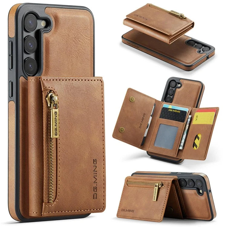 DG.MING M5 Series For Samsung Galaxy S22 5G Case Detachable Wallet Kickstand Phone Cover