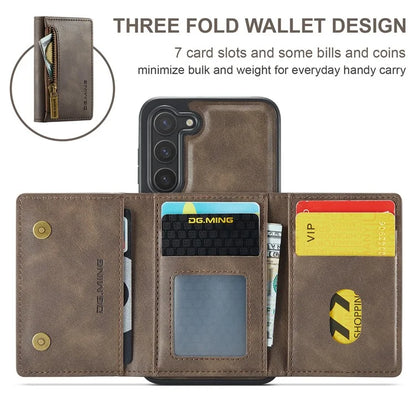 DG.MING M5 Series For Samsung Galaxy S22 5G Case Detachable Wallet Kickstand Phone Cover