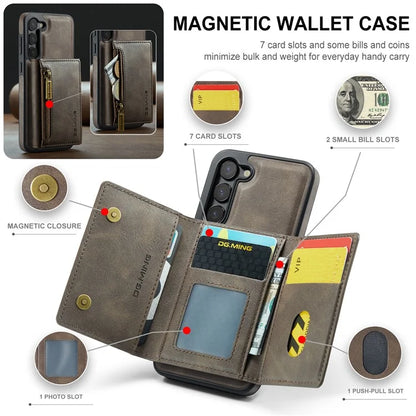 DG.MING M5 Series For Samsung Galaxy S22 5G Case Detachable Wallet Kickstand Phone Cover