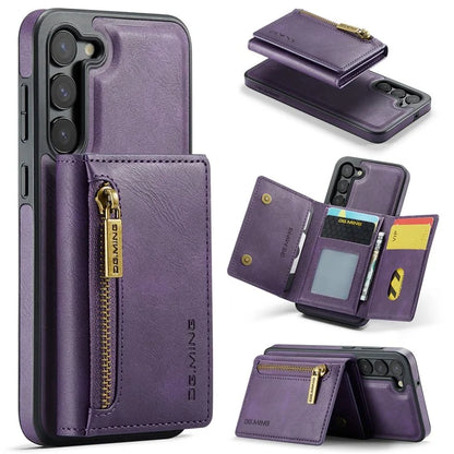 DG.MING M5 Series For Samsung Galaxy S22 5G Case Detachable Wallet Kickstand Phone Cover