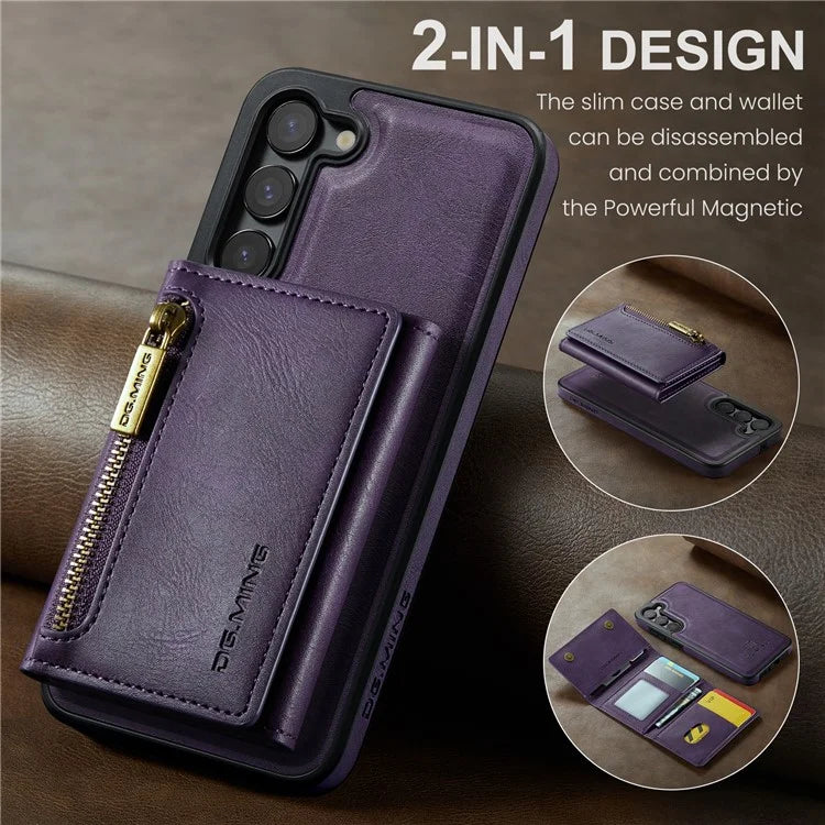 DG.MING M5 Series For Samsung Galaxy S22 5G Case Detachable Wallet Kickstand Phone Cover