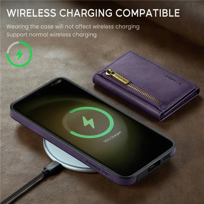 DG.MING M5 Series For Samsung Galaxy S22 5G Case Detachable Wallet Kickstand Phone Cover