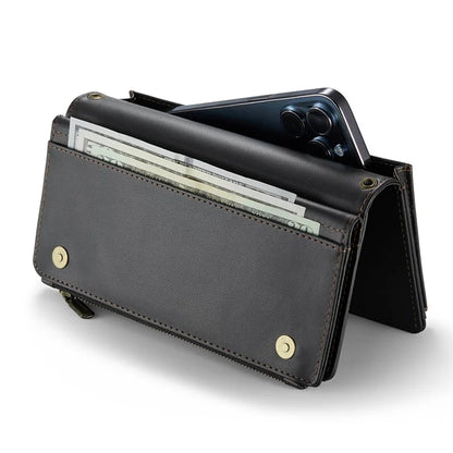 CASEME Me10 Crossbody Bag for 4.0-6.7'' Phone Zipper Wallet Purses Leather Case with 12-Card Holder
