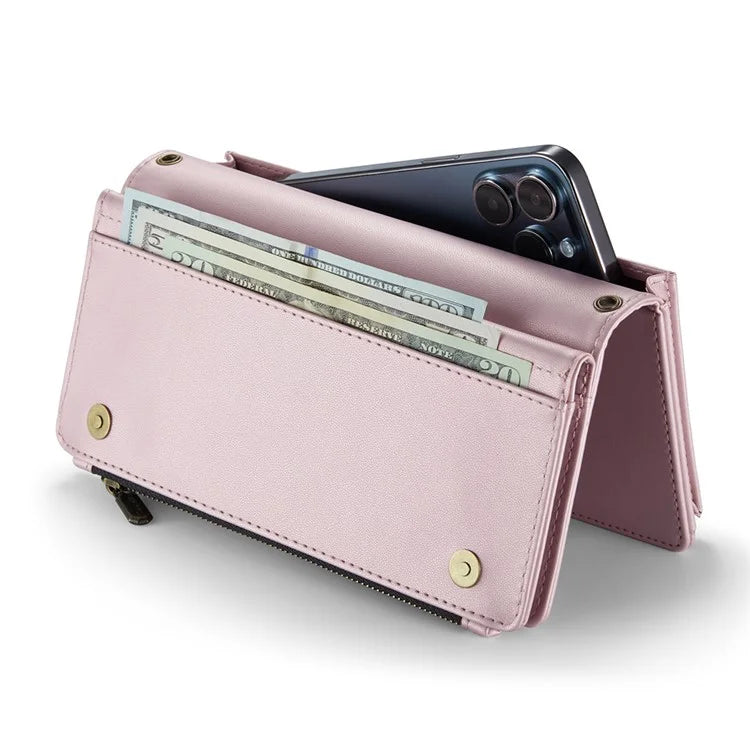 CASEME Me10 Crossbody Bag for 4.0-6.7'' Phone Zipper Wallet Purses Leather Case with 12-Card Holder