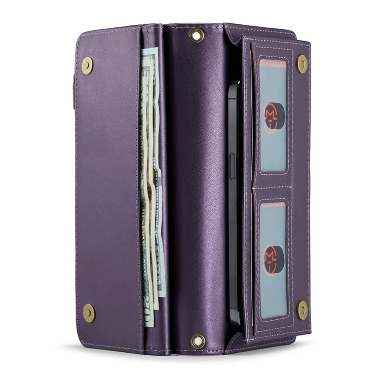 CASEME Me10 Crossbody Bag for 4.0-6.7'' Phone Zipper Wallet Purses Leather Case with 12-Card Holder