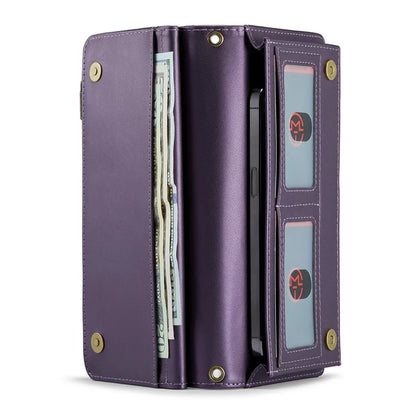 CASEME Me10 Crossbody Bag for 4.0-6.7'' Phone Zipper Wallet Purses Leather Case with 12-Card Holder