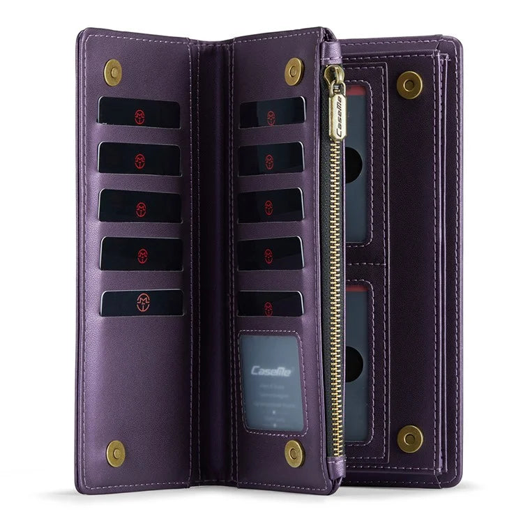 CASEME Me10 Crossbody Bag for 4.0-6.7'' Phone Zipper Wallet Purses Leather Case with 12-Card Holder