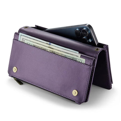 CASEME Me10 Crossbody Bag for 4.0-6.7'' Phone Zipper Wallet Purses Leather Case with 12-Card Holder