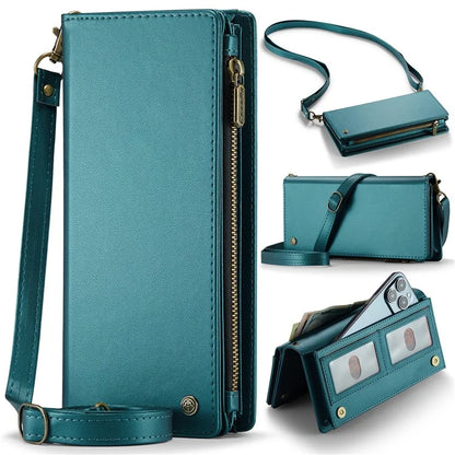 CASEME Me10 Crossbody Bag for 4.0-6.7'' Phone Zipper Wallet Purses Leather Case with 12-Card Holder