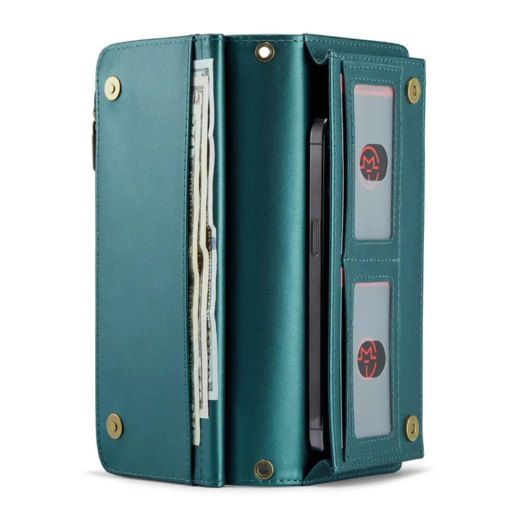 CASEME Me10 Crossbody Bag for 4.0-6.7'' Phone Zipper Wallet Purses Leather Case with 12-Card Holder
