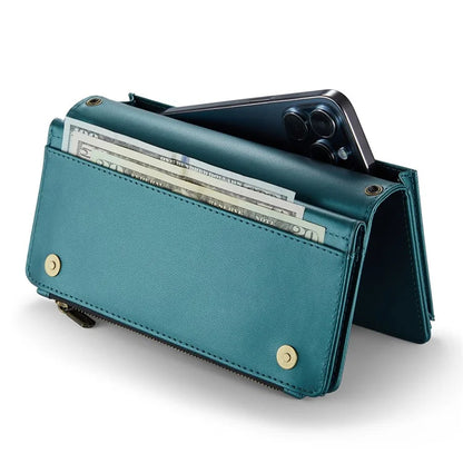 CASEME Me10 Crossbody Bag for 4.0-6.7'' Phone Zipper Wallet Purses Leather Case with 12-Card Holder