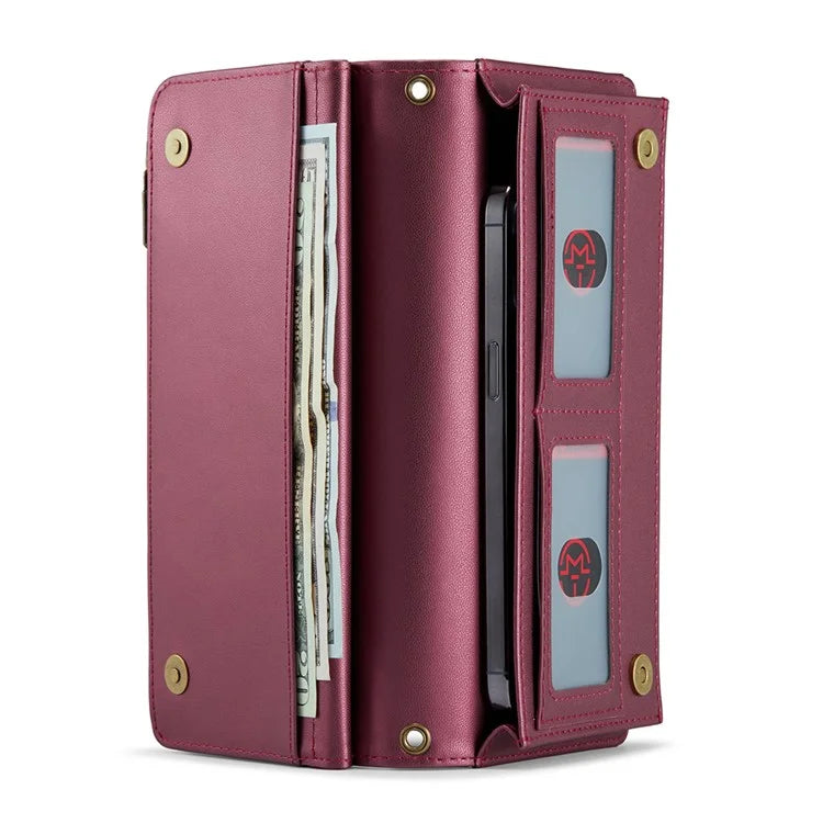 CASEME Me10 Crossbody Bag for 4.0-6.7'' Phone Zipper Wallet Purses Leather Case with 12-Card Holder
