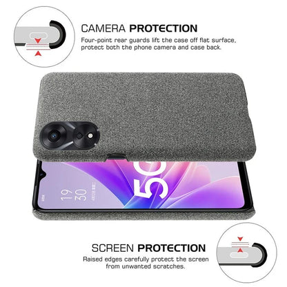 For Oppo A38 4G / A18 4G Case Cloth+Hard PC Anti-scratch Phone Back Cover