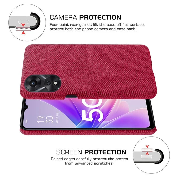 For Oppo A38 4G / A18 4G Case Cloth+Hard PC Anti-scratch Phone Back Cover