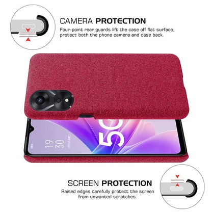 For Oppo A38 4G / A18 4G Case Cloth+Hard PC Anti-scratch Phone Back Cover