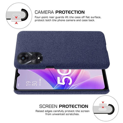 For Oppo A38 4G / A18 4G Case Cloth+Hard PC Anti-scratch Phone Back Cover