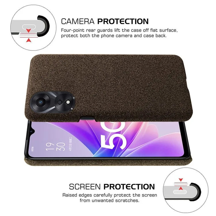 For Oppo A38 4G / A18 4G Case Cloth+Hard PC Anti-scratch Phone Back Cover