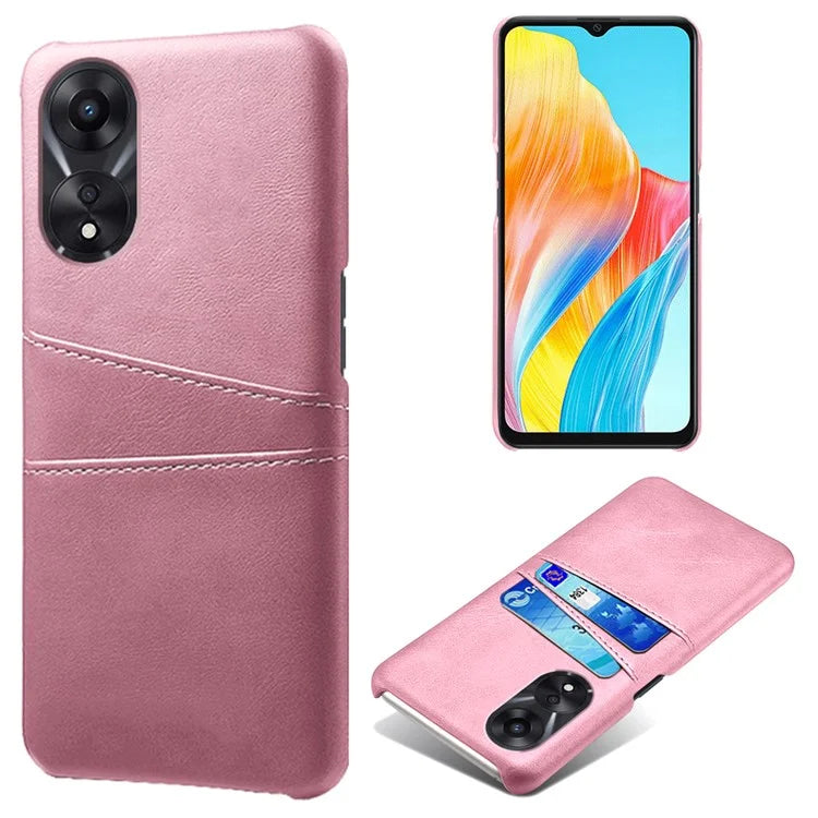 For Oppo A38 4G / A18 4G Case Drop-proof PU Leather+PC Phone Protector with 2 Card Holders