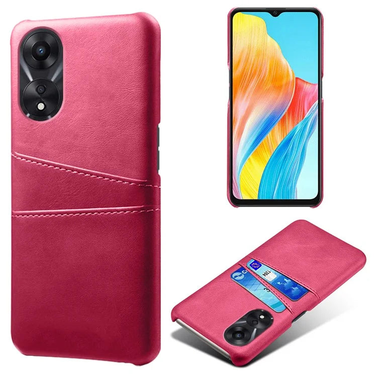 For Oppo A38 4G / A18 4G Case Drop-proof PU Leather+PC Phone Protector with 2 Card Holders