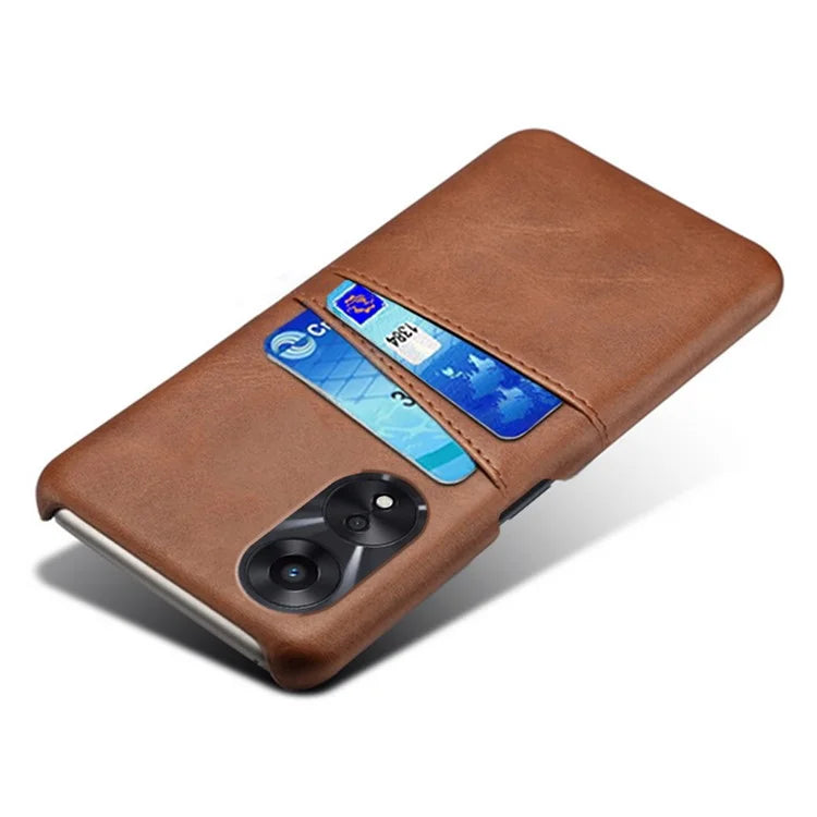 For Oppo A38 4G / A18 4G Case Drop-proof PU Leather+PC Phone Protector with 2 Card Holders