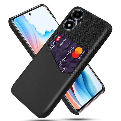 For Oppo A2m 5G Case Shockproof PU+PC Cloth Texture Phone Cover