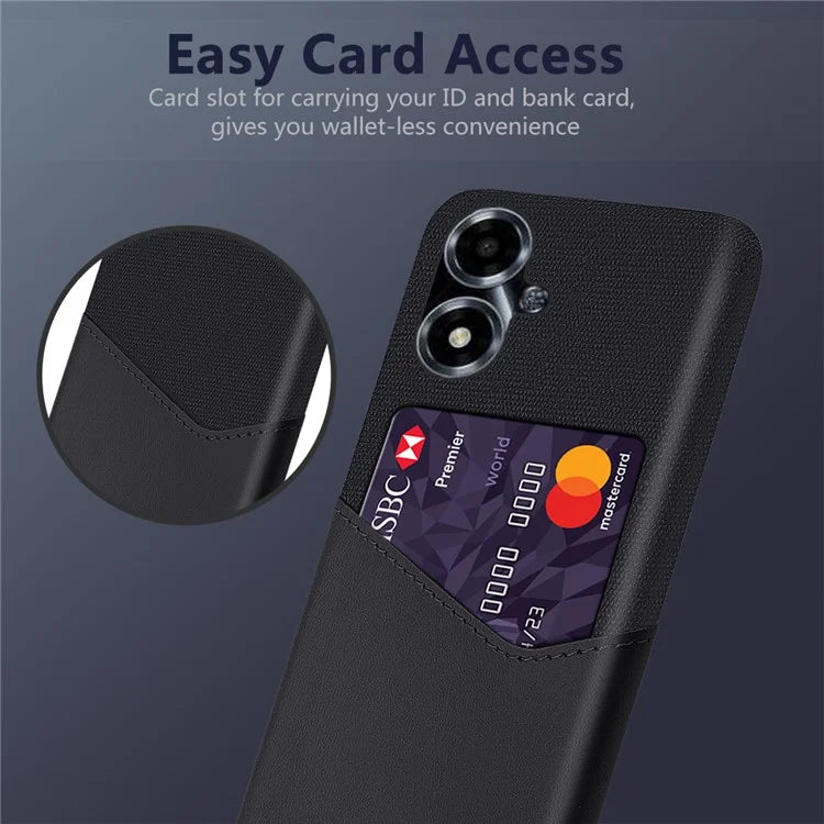 For Oppo A2m 5G Case Shockproof PU+PC Cloth Texture Phone Cover