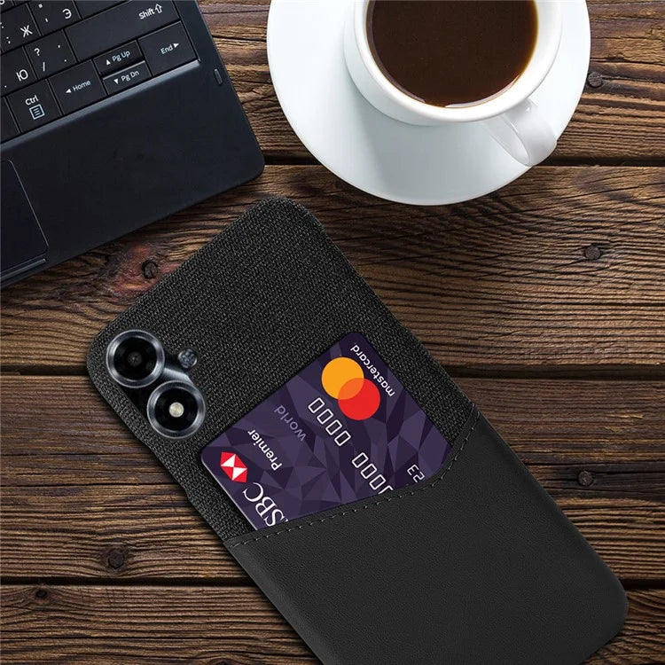 For Oppo A2m 5G Case Shockproof PU+PC Cloth Texture Phone Cover