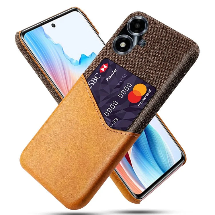 For Oppo A2m 5G Case Shockproof PU+PC Cloth Texture Phone Cover
