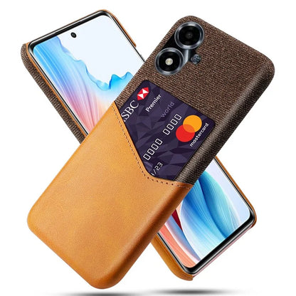 For Oppo A2m 5G Case Shockproof PU+PC Cloth Texture Phone Cover