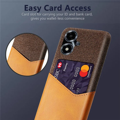 For Oppo A2m 5G Case Shockproof PU+PC Cloth Texture Phone Cover