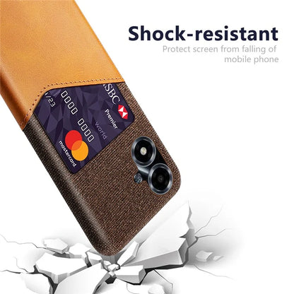For Oppo A2m 5G Case Shockproof PU+PC Cloth Texture Phone Cover