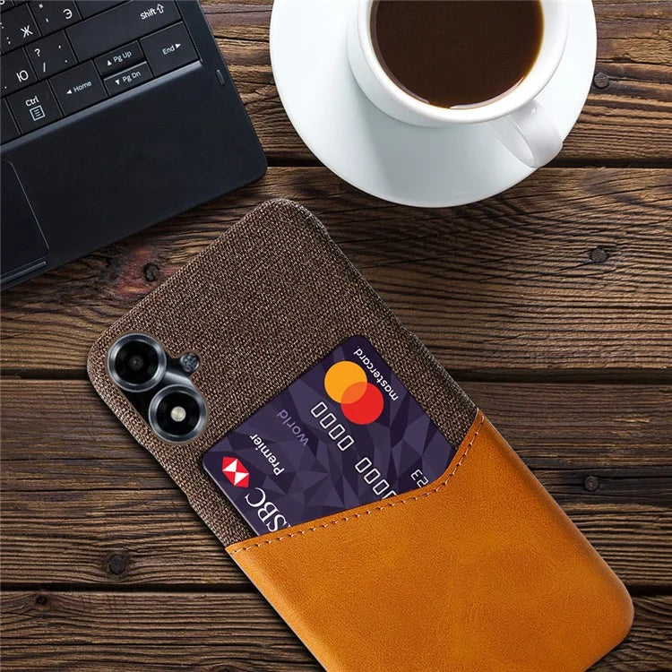 For Oppo A2m 5G Case Shockproof PU+PC Cloth Texture Phone Cover