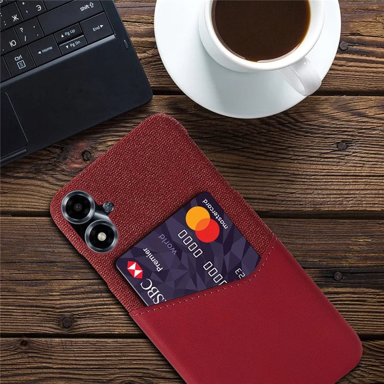 For Oppo A2m 5G Case Shockproof PU+PC Cloth Texture Phone Cover