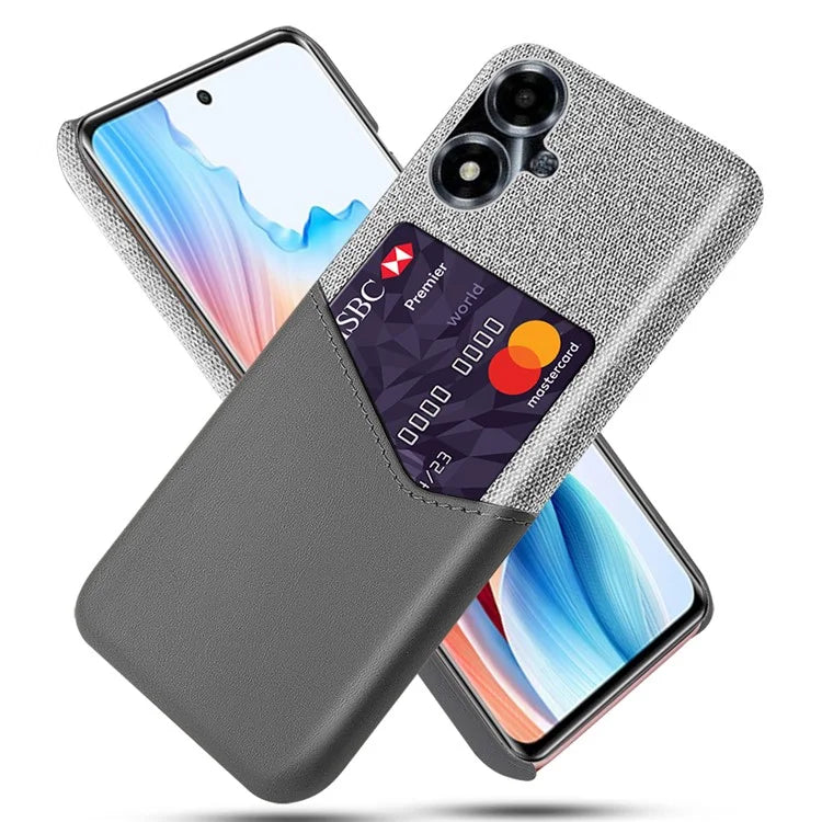For Oppo A2m 5G Case Shockproof PU+PC Cloth Texture Phone Cover