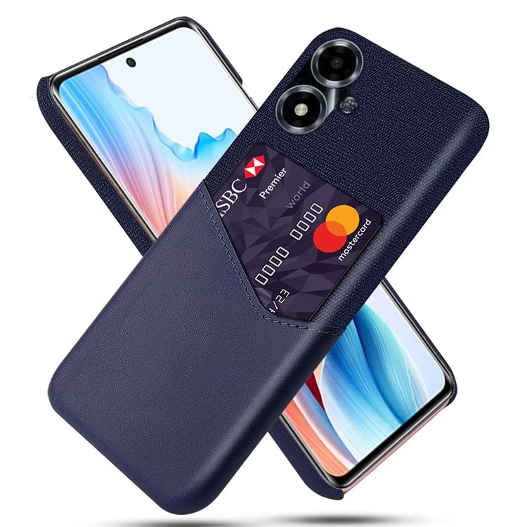 For Oppo A2m 5G Case Shockproof PU+PC Cloth Texture Phone Cover