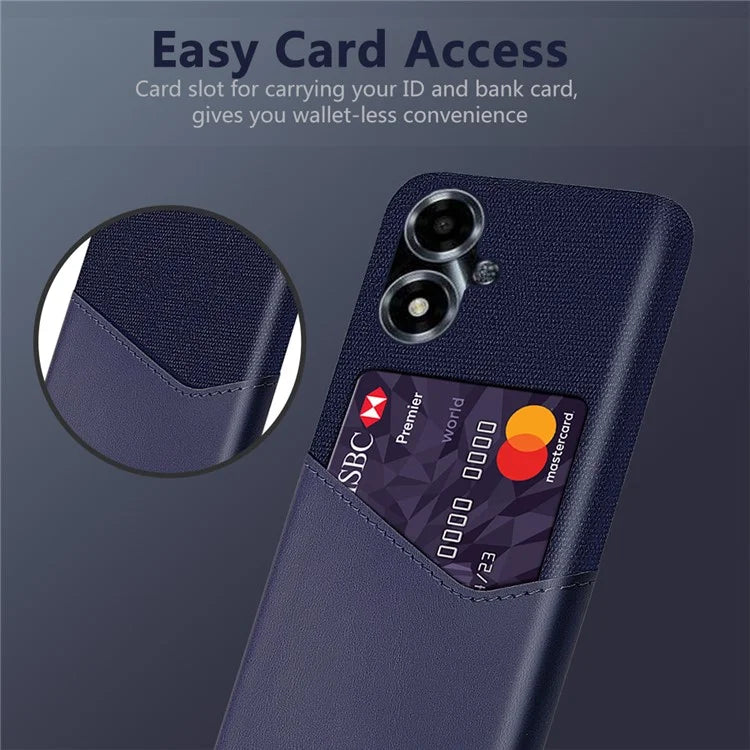 For Oppo A2m 5G Case Shockproof PU+PC Cloth Texture Phone Cover