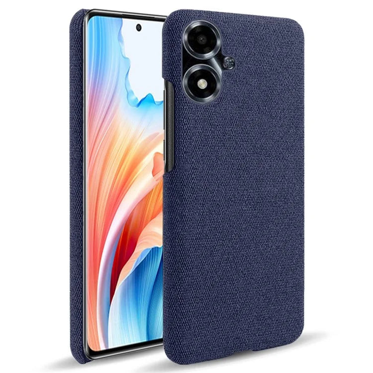 For Oppo A2m 5G Case Shockproof Solid Color Cloth+PC Phone Back Cover